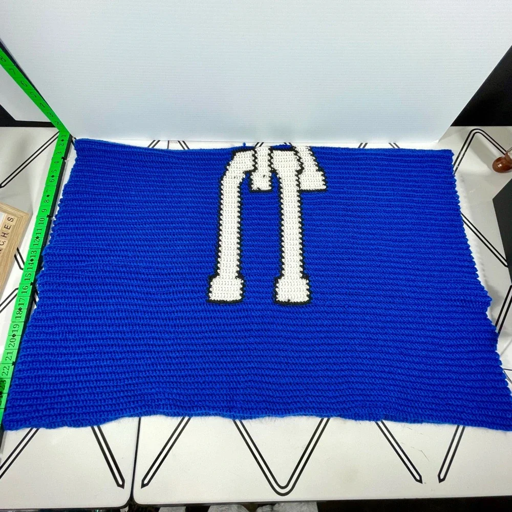 Kentucky Wildcats UK Logo Handmade Crochet Royal Blue Lap Baby Blanket‎ 36x22